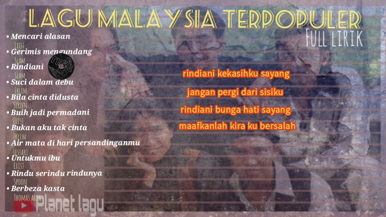 Lagu malaysia lawas tanpa iklan,, full lirik