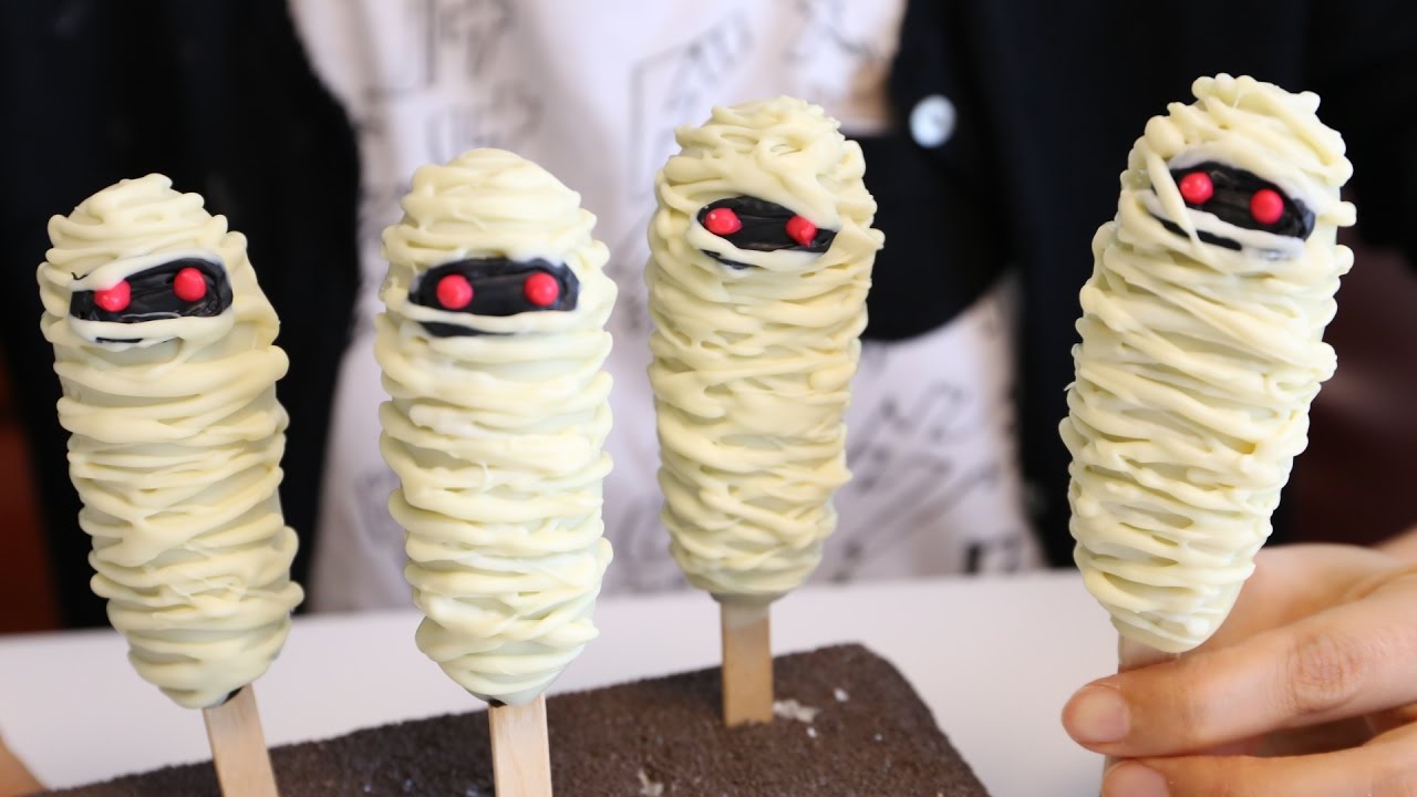 Halloween Mummy Lollypop Cakes ハロウィンのミイラ ロリポップケーキ Youtube