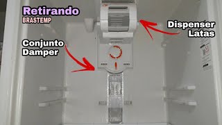 Removing the damper and can dispenser from the Brastemp BRM50 refrigerator