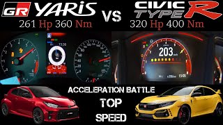 Battle 2021 Toyota Gr Yaris Vs 2020 Honda Civic Type R Acceleration 0-280