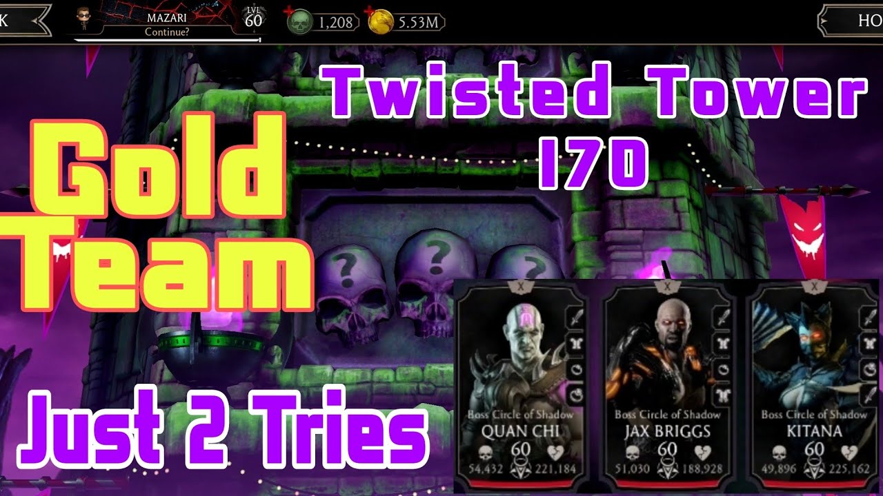 Twisted Tower 170 with Gold Team in 2 tries | Gameplay and Talent tree