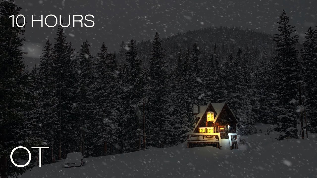 A WINTERS NIGHT | Blizzard in a Cozy Cabin | Howling Wind & Blowing ...
