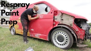 VW T5 'Restoration' Ep.6 Respray Paint Prep Transporter