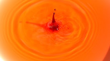Free Slow Motion Footage: Red Drop in Orange Water