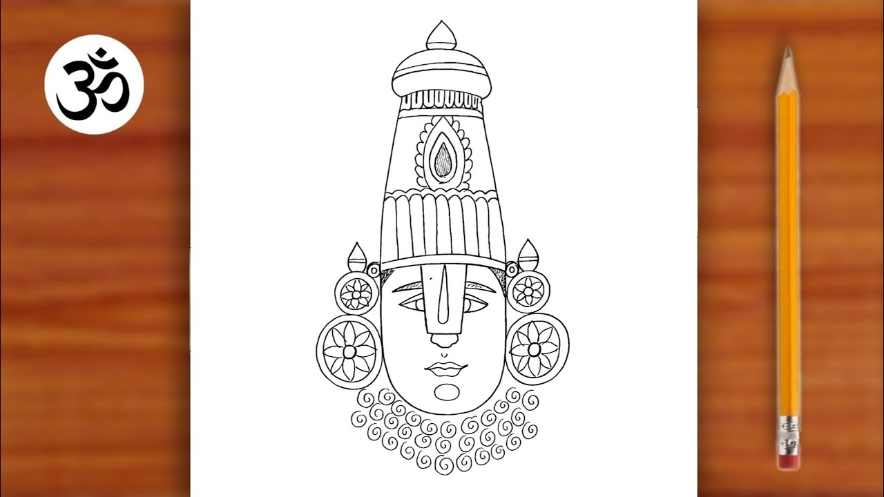 how to draw lord Balaji easily for beginners || easy balaji drawing || lord Venkateswara