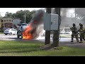 Close call for driver as SUV burns at Mobile intersection