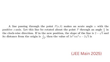 A line passing through the point P(a,0) makes an acute angle alpha with the positive x-axis.Let this