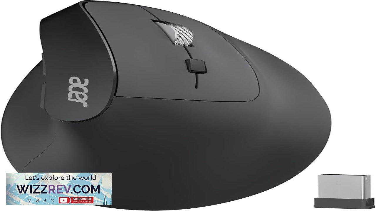 acer Ergonomic Mouse Wireless Adjustable DPI Vertical Mouse 1000 1200 1600 with 6 Buttons