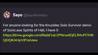 SPIRITS OF HELL KNUCKLES SOLO DEMO HAS BEEN FOUND