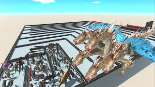 Escape from the Five-Headed Alien Monster - LAST SURVIVOR - ZIGZAG COURSE - Revolt Battle Simulator