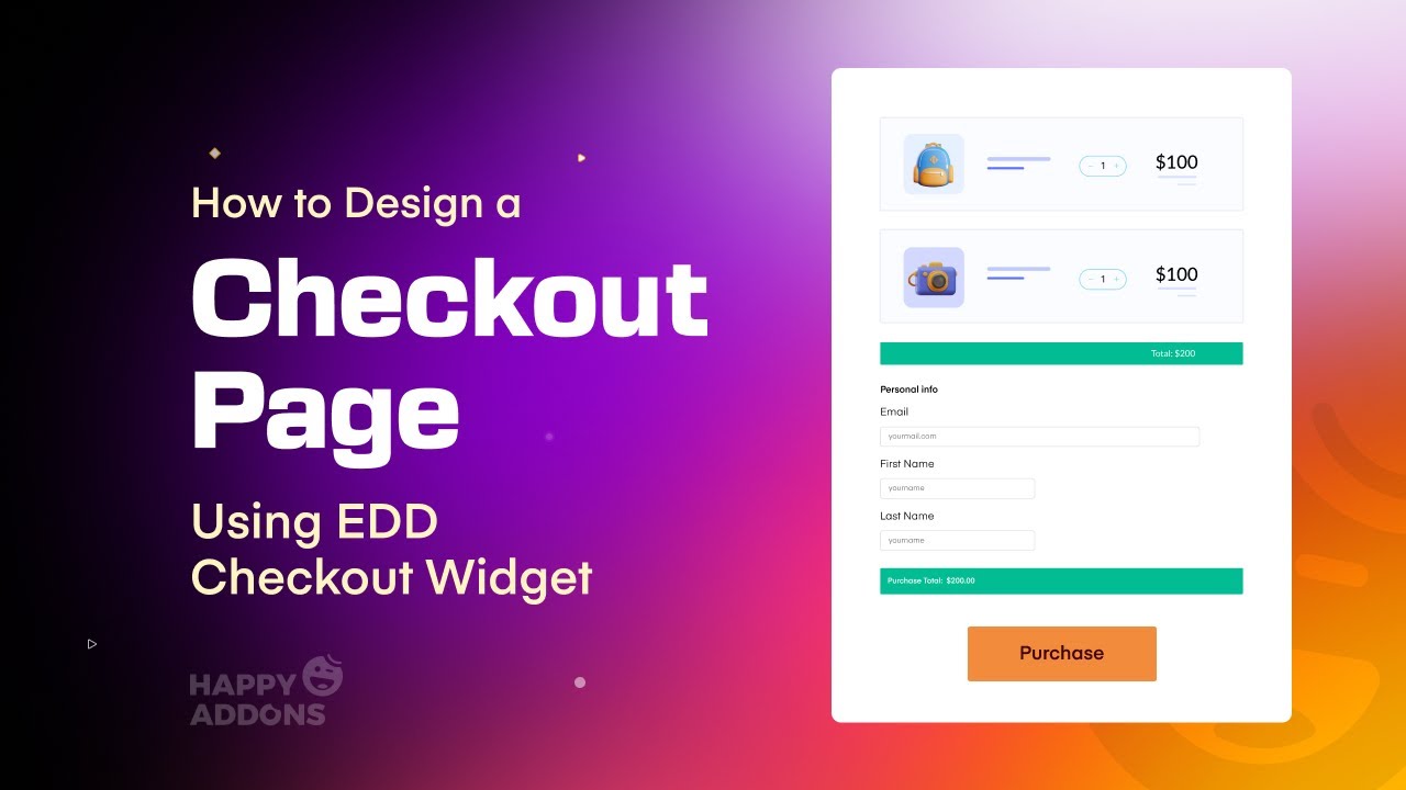 How to Design a Checkout page using EDD Checkout Widget - YouTube