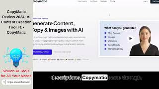 Copymatic Review 2024 Ai Content Creation Tool - Copymatic