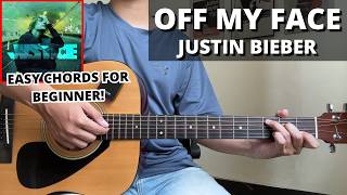 Off My Face - Justin Bieber (Guitar Tutorial) No Capo! Easy Chords For Beginner!