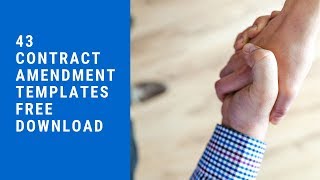43 Contract Amendment Templates Free Download