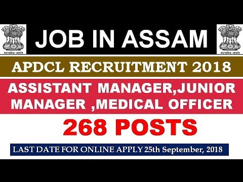 APDCL RECRUITMENT 2018 | 268 POSTS