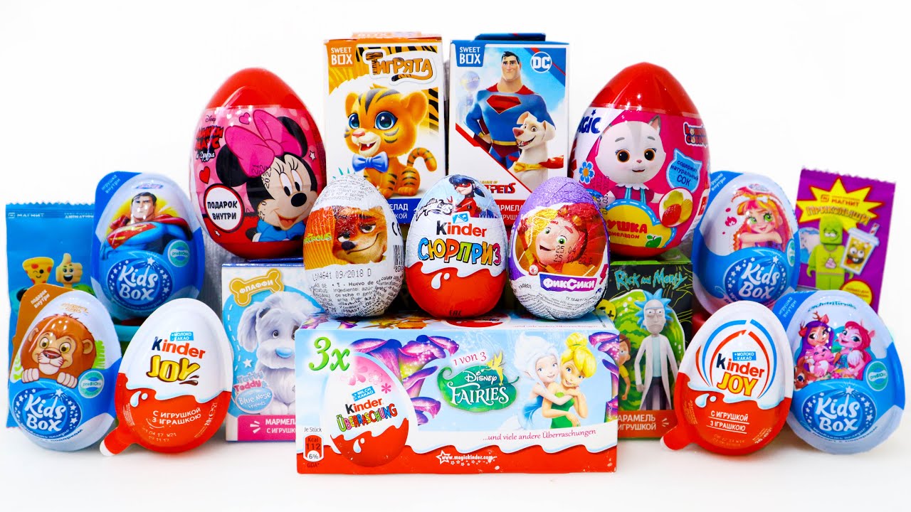 20 КИНДЕР СЮРПРИЗОВ Микс ЛЕДИБАГ Феи Диснея СКРЕПЫШИ Cave Club ФИКСИКИ Суперпитомцы