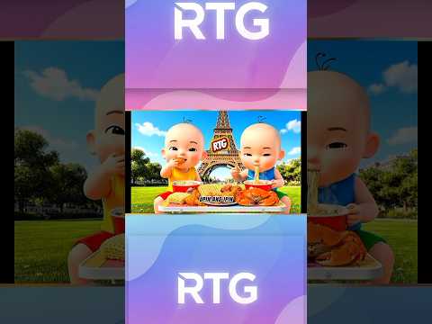 WOW!Upin and Ipin Mukbang Noodles, Chicken & Crab in Front of the Eiffel Tower Funny 2D Cartoon