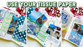 How To Use Tissue Paper In Your Journals | Try These Ideas | Junk Journal With Me | Travel Journal @itsonlypaper