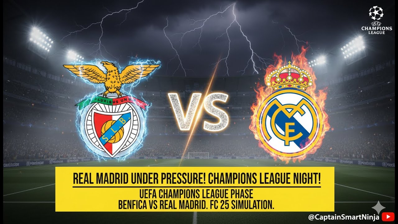 2026 UEFA CHAMPIONS LEAGUE PHASE. BENFICA VS REAL MADRID. FC 25 SIMULATION & PREDICTION.
