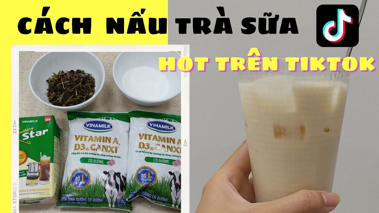 Cách làm trà sữa đơn giản đang hot trên Tiktok| Phi... - youtube