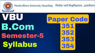 VBU B.Com Semester 5 Syllabus | Sk_Edutorial