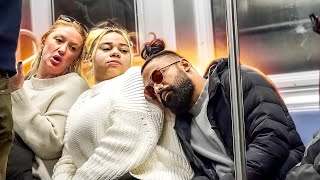 Sleeping on strangers in the subway