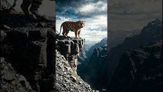 Tiger vs Goat 🐅🐐 | Deadly Cliff Chase Ends in a Fall 😱 #Shorts