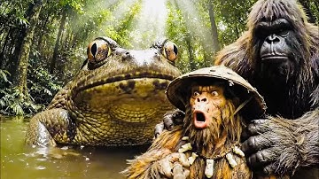 BẮT ẾCH HỔ KHỔNG LỒ! 🐸 Bigfoot Nấu Lẩu Ếch Chà Bá Lửa (Giant Frog Primitive Hotpot)