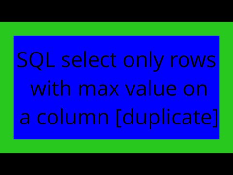 SQL select only rows with max value on a column [duplicate]