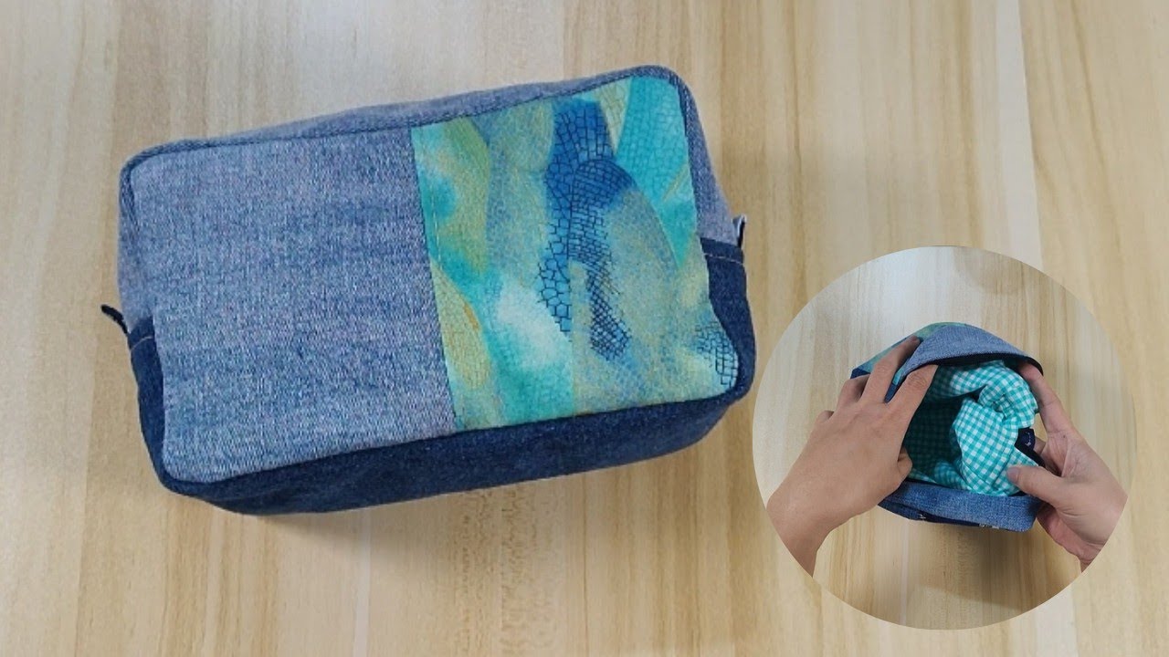 DIY Boxy Zipper Pouch with New Technique, No Bias Tape, Sew Around Gusset 