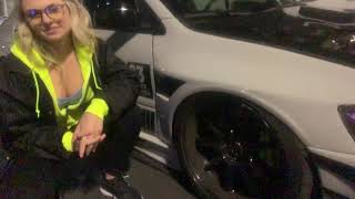 Lady driven 2005 Mitsubishi Lancer Evolution Evo 8 full bolt on's walk around at a Vegas car meet