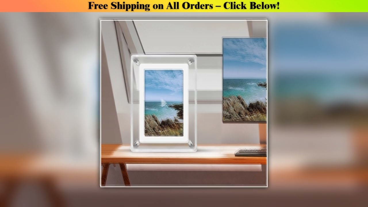 Acrylic Digital Photo Frame 5 Inch 1200mAh Vertical Display IPS Screen 4G Memory Battery Porta