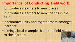 IMPORTANCE OF FIELD WORK LESSON 24