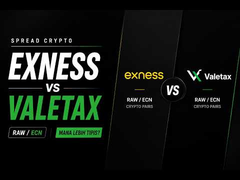 Perbandingan Spread Crypto Exness vs Valetax | Akun Raw Spread/ECN, Mana Lebih Murah?