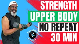 30-Minute No Repeat Upper Body Dumbbell Workout | Strength Training at Home screenshot 2