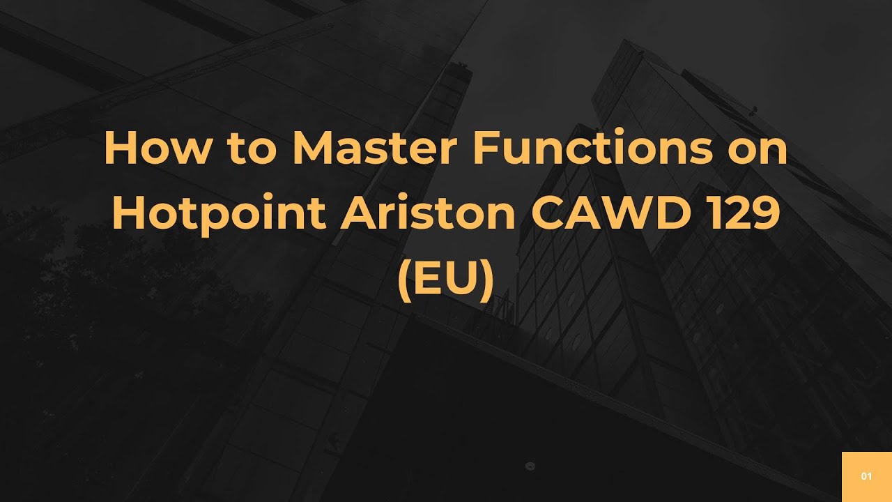How to Master Functions on Hotpoint Ariston CAWD 129 (EU)