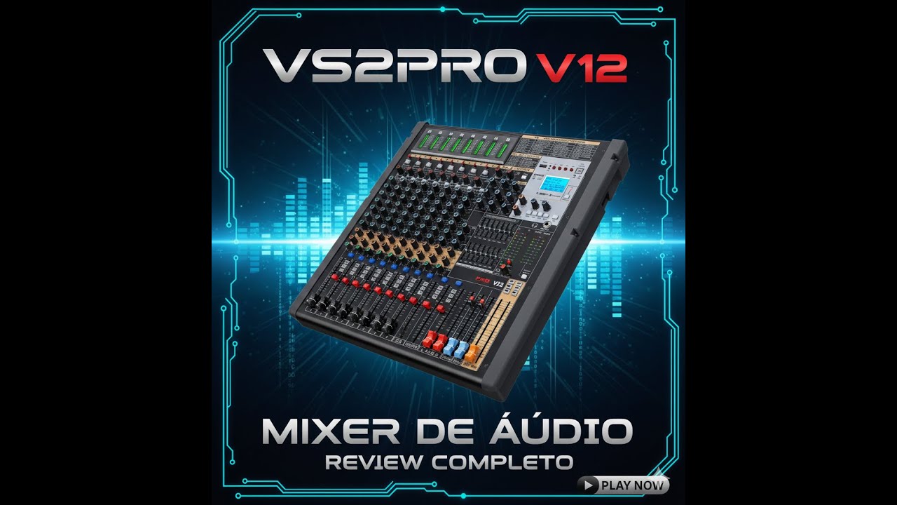 MESA SE SOM VS2PRO V12 PARA IGREJA, EVENTOS , SHOWS, PODCAST, LIVES. INTERFACE DE AUDIO PROFISSIONAL