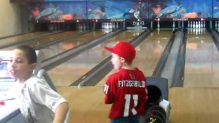 Bryce bowling in league at Stow Kent Lanes