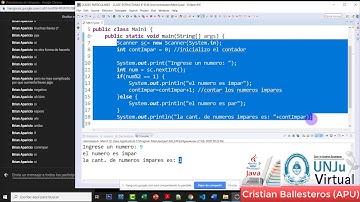 if else determinar si un numero es par o impar contar y acumular en JAVA Clase Online PARTE 3/4
