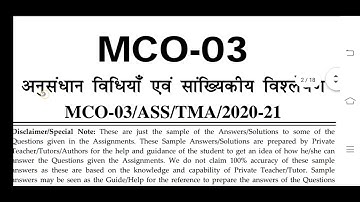 MCO 03 IGNOU SOLVED ASSIGNMENT 2020-21