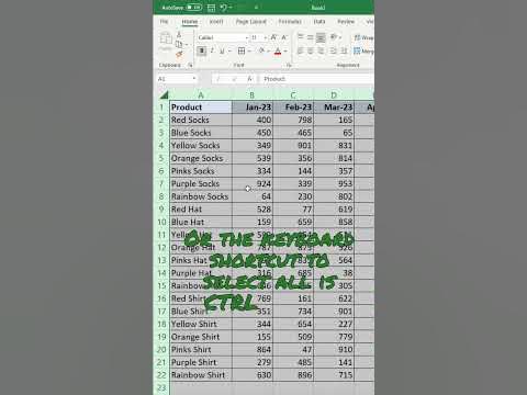 How to Select All in Excel - Beginner Tip - YouTube