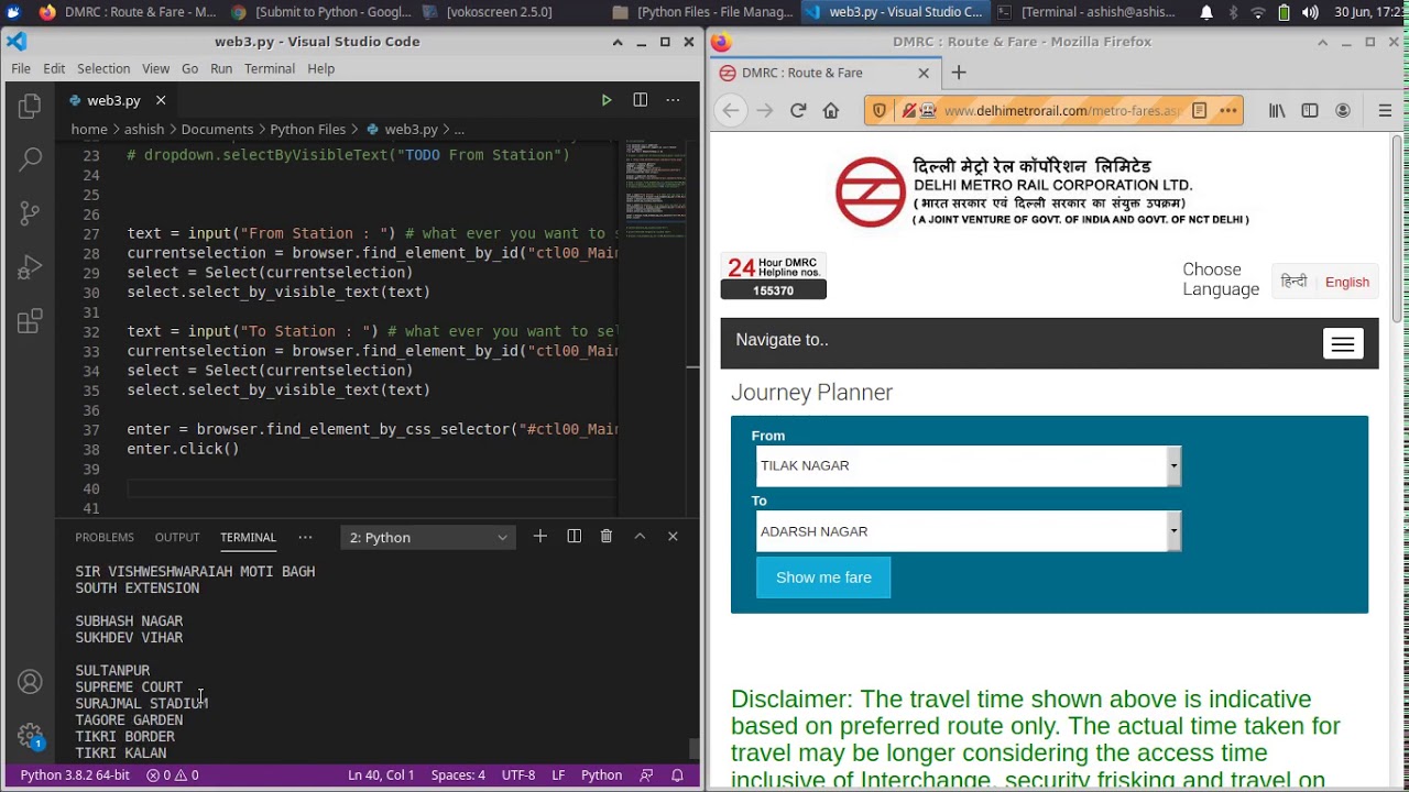 Python Web Scraping - Finding Routes and Fares for Metro stations ...