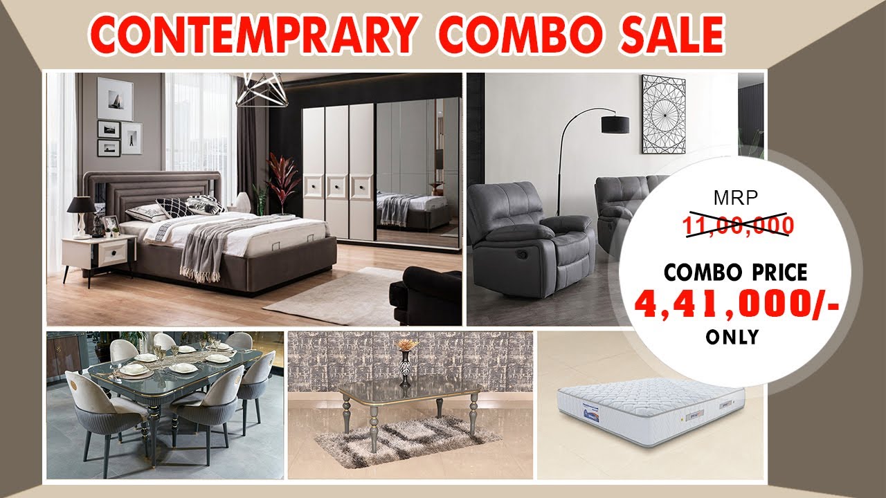 Maark Contemporary Combo Sale | Furniture Combo | Cot + Bed + Sofa + Dining + Coffee Table