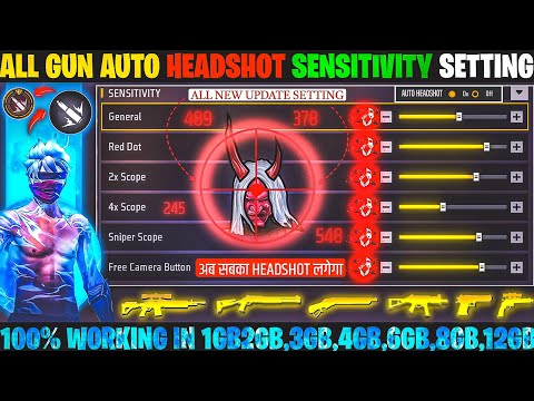 Free Fire Auto Headshot Trick 2026 Sensitivity | 2gb, 4gb, 6gb Ram Headshot Sensitivity Setting FF
