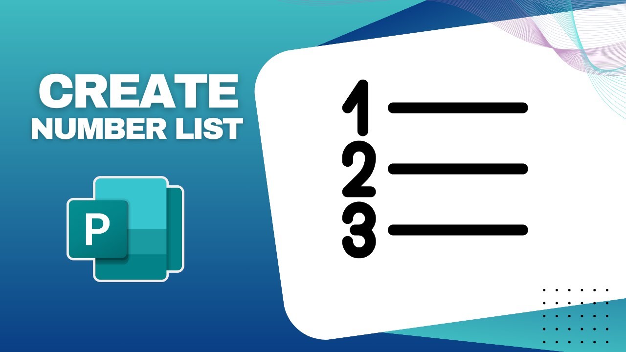 How to Create a Number List in Publisher Document