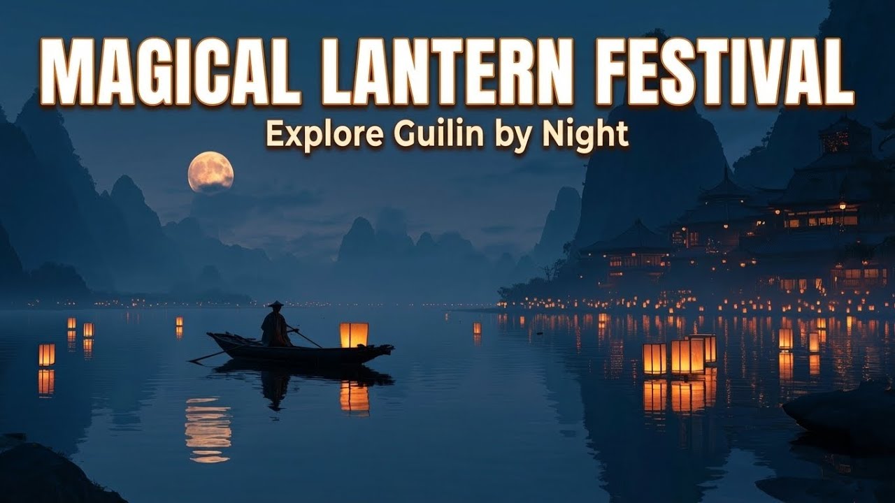 Moonlit Lantern Lake Ambience 🌕  Serene Asian Fantasy Night for Sleep & Meditation 4K