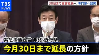 “宣言”１９都道府県は今月３０日まで延長の方針 専門家に示す【新型コロナ】