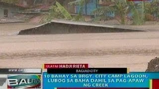 BP: 10 bahay sa  Brgy. City Camp Lagoon sa Baguio, lubog sa baha dahil sa pag-apaw ng creek