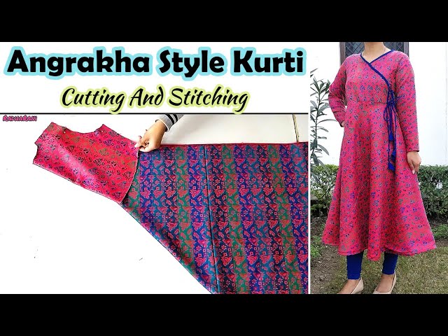 Purple Polyester Angrakha Style Kurti