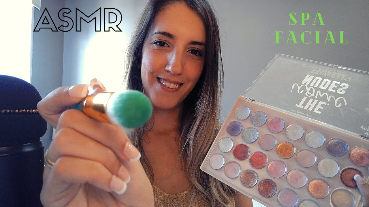 ASMR - SPA FACIAL - Te maquillo para una cita soft spoken